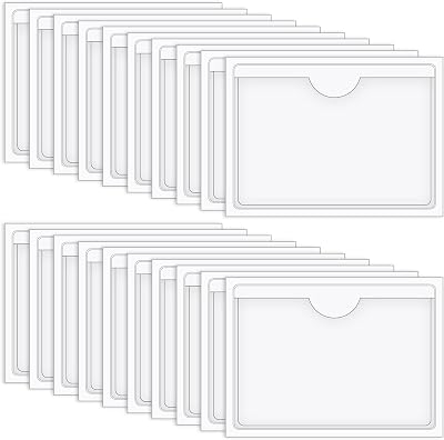 Vicloon 20 Pcs Self Adhesive Card Sleeves 5x7 cm Transparent PVC