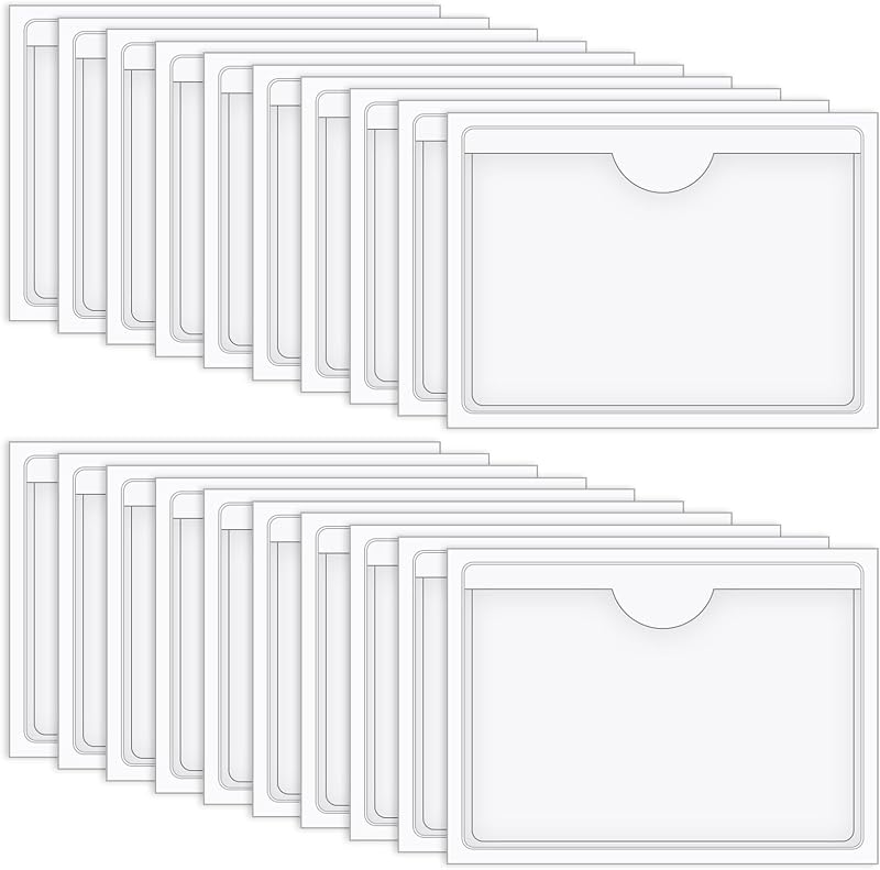 Vicloon 20 Pcs Self Adhesive Card Sleeves 5x7 cm Transparent PVC