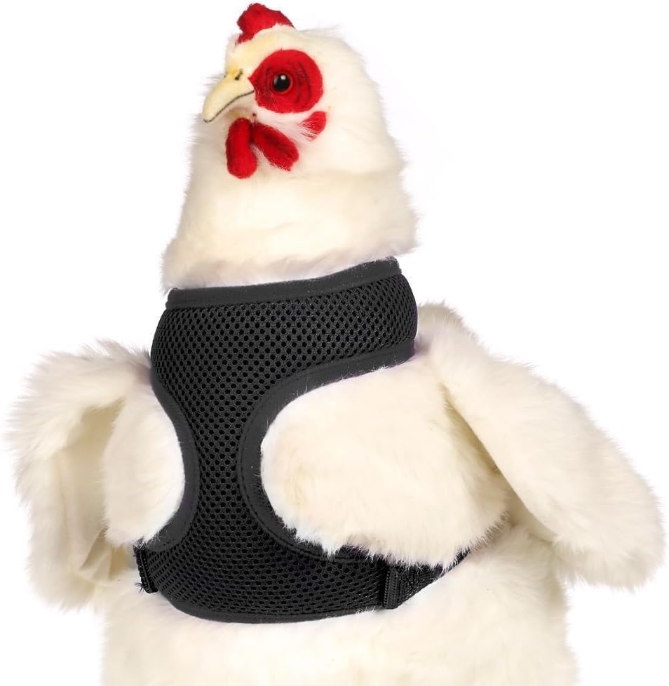 Valhoma Chicken Harness Adjustable Durable Breathable Hen Black Small