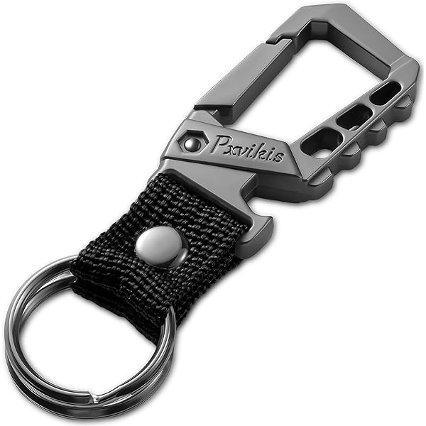 Spigen Life Carabiner Key Ring Clip With Bottle Opener - Zinc Alloy Keychain Clip For Men & Women, Minimalist EDC Organizer