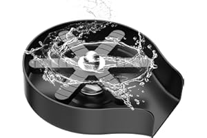 Cup Washer For Sink, FONTOP Glass Rinser with 360° Rotating Jet, Stainless Steel Bottle Washer Cup Cleaner Sink Faucet Attachment for Home Kitchen Bar Countertop,Matte Black