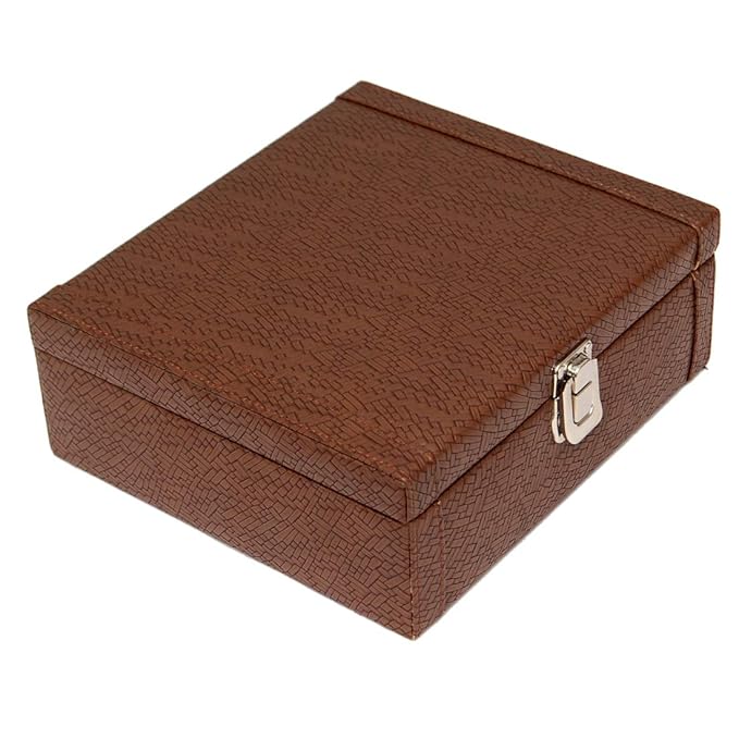 Brown Leatherette 8 Slots Watch Box without Watches for Men & Women