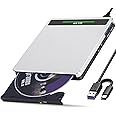 NOLYTH External CD Drive for Apple Mac, USB DVD Drive External DVD Player CD ROM Burner with SD TF 2 USB Ports, Portable Optical Disk Reader for Laptop PC Windows Desktop