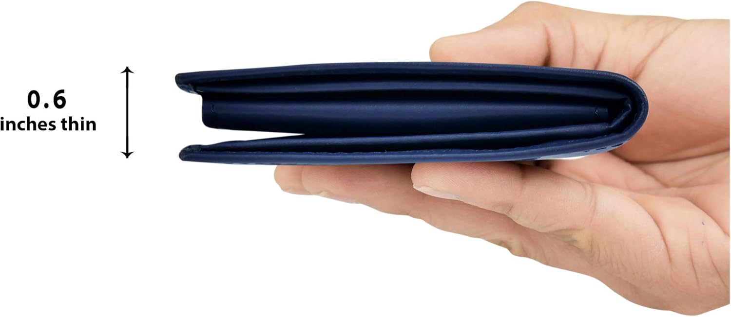 Tommy Hilfiger Men's Slim Bifold Wallet Bi-Fold, Navy Dore, One Size - Image 4