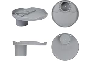 ROBOCUP Plate Accessory, in All 12 Colors, Conveniently Holds Your Food, Snacks, Drinks | Multi-Use Hands Free Project Work Station, Ruggedized Portable Design, Diameter of 8.5"/21.6 CM (Gray)