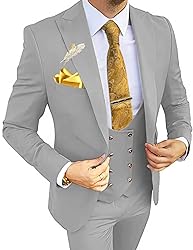 Men's 3 Piece Suit Slim Fit Suits One Button Blazer