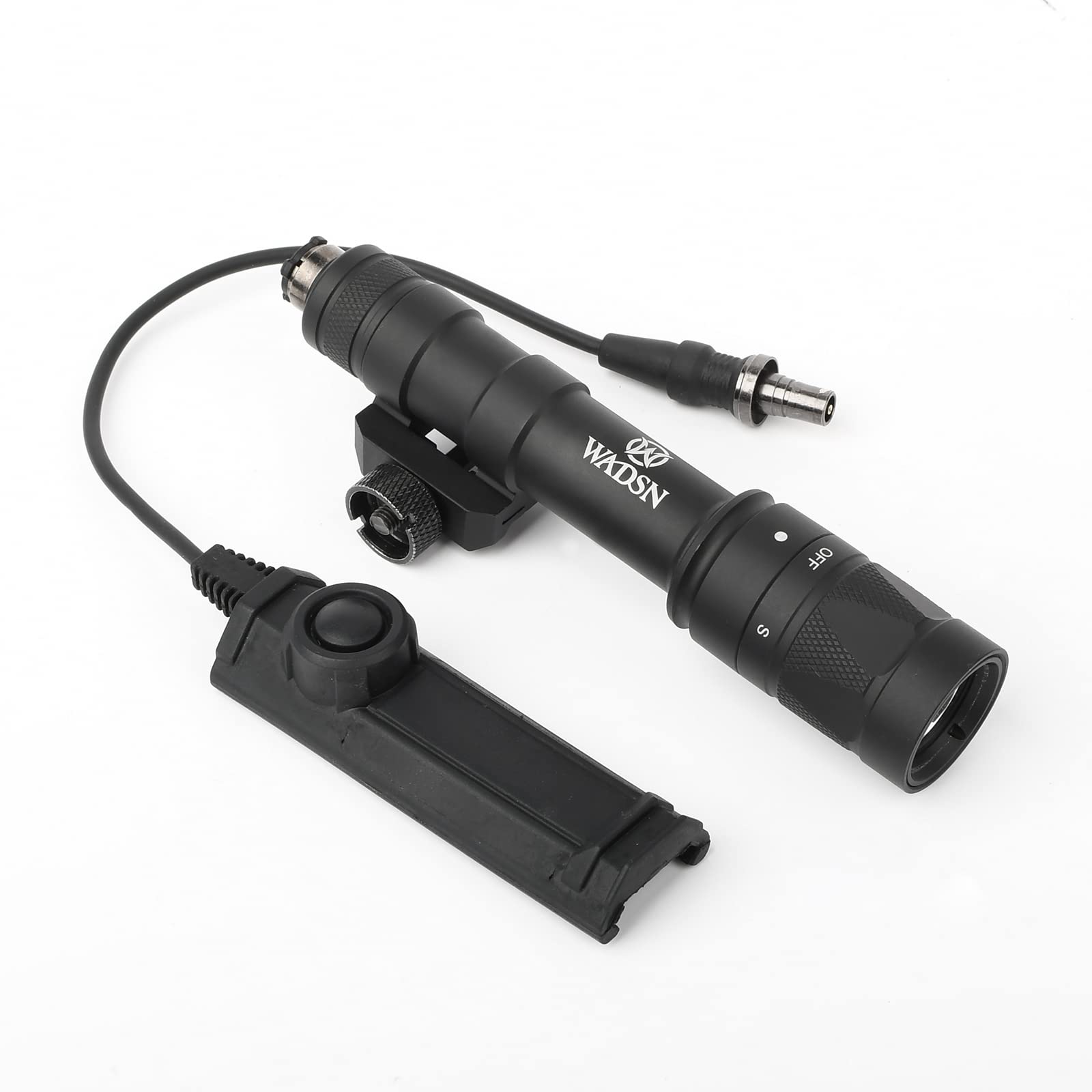 QIRUIMY M600W Strobe Torch with Dual Function Switch,600 Lumens Tactical Strobe Flashlight Scout Light for 20mm Picatinny Rail System (Black)