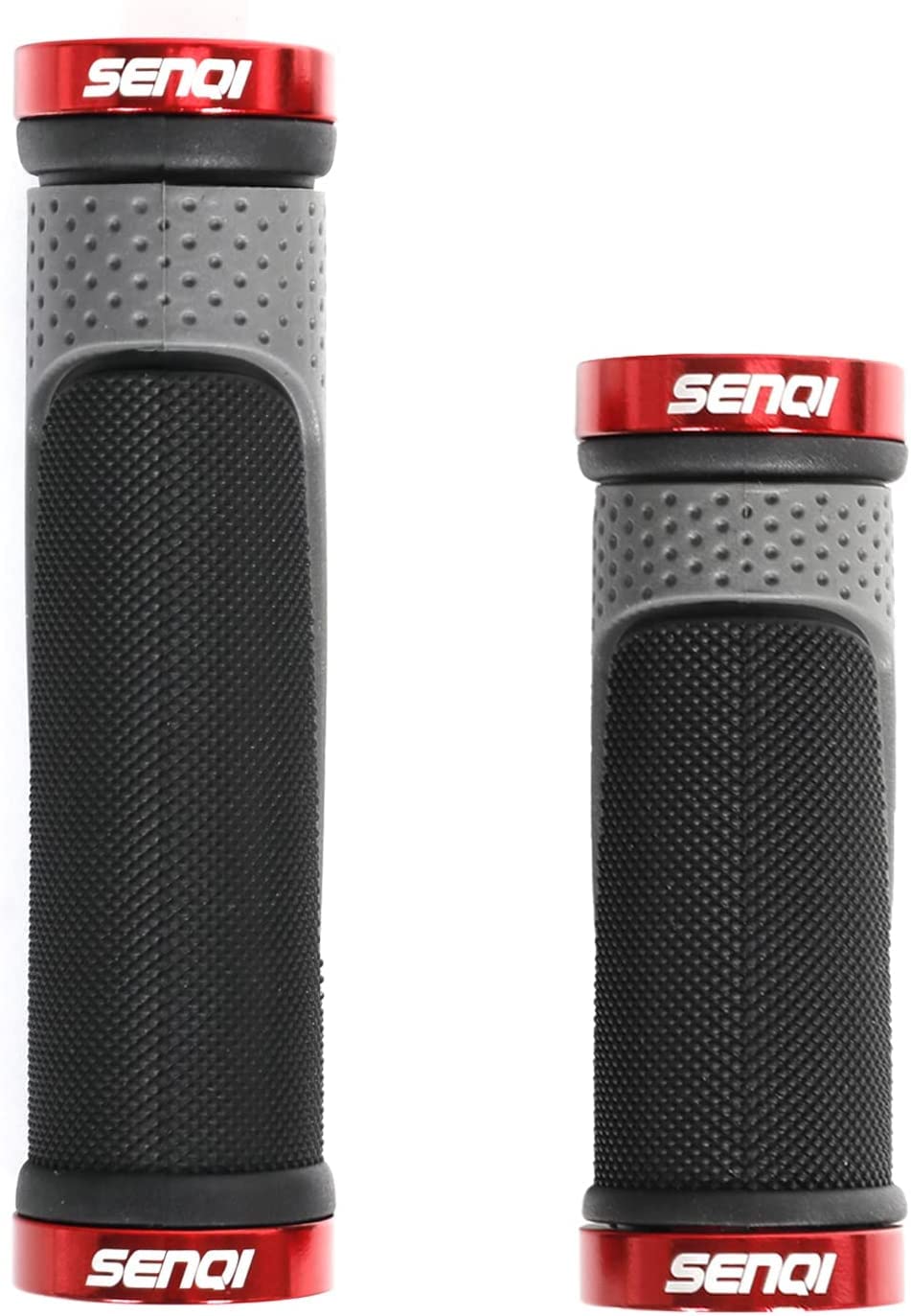 SENQI Bike Grips Lightweight Bicycle Grips 130mm &130mm,130mm &90mm, 90mm &90mm Fit 22.2mm Handlebar Anti-Slip Grips Suitable for Multi-Speed Bicycles Mountain Bikes BMX Bikes