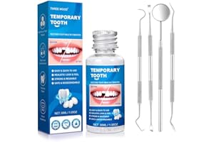 THREE WOOD Tooth Provisional Kit, DIY Thermal Beads for Missing & Broken Teeth, Temporary Restoration & Denture Replacement
