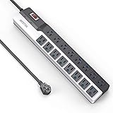 BESTEK 16-Outlet Power Strip Surge Protector with 15A 1875W 6 Feet Long Power Cords, 500Joules,Wide Spaced Multi Outlets Plug