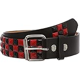 Snap On Punk Rock Star Pyramid Studded Checker Board Leather Belt