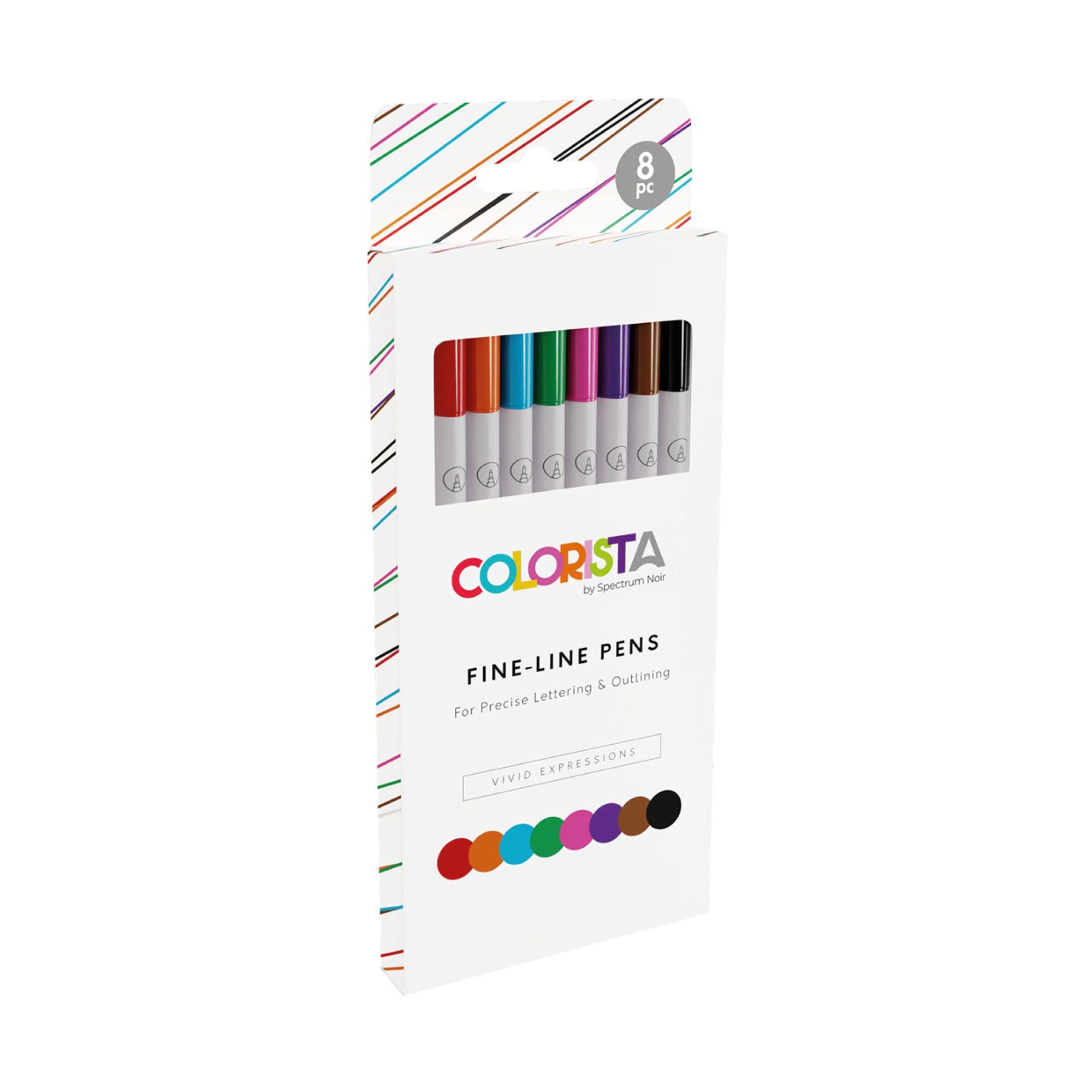 Spectrum Noir Colorista Fine-Line Pen - Pack of 8 - Vivid Expressions