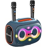 WorryFree Gadgets Portable Bluetooth Speaker with Handle, Deep Bass, TWS, Microphone, 24-Hour Playtime, IPX6 Splashproof, 120W, Blue