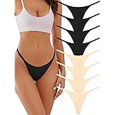 linccure Seamless G-string Thongs for Women - No Show Thong Underwear Stretch Breathable Low Rise Panties 8 Pack