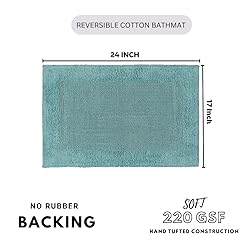 Savi Home Bath Mat Rug 17x24 Aqua Blue, 100% Pure