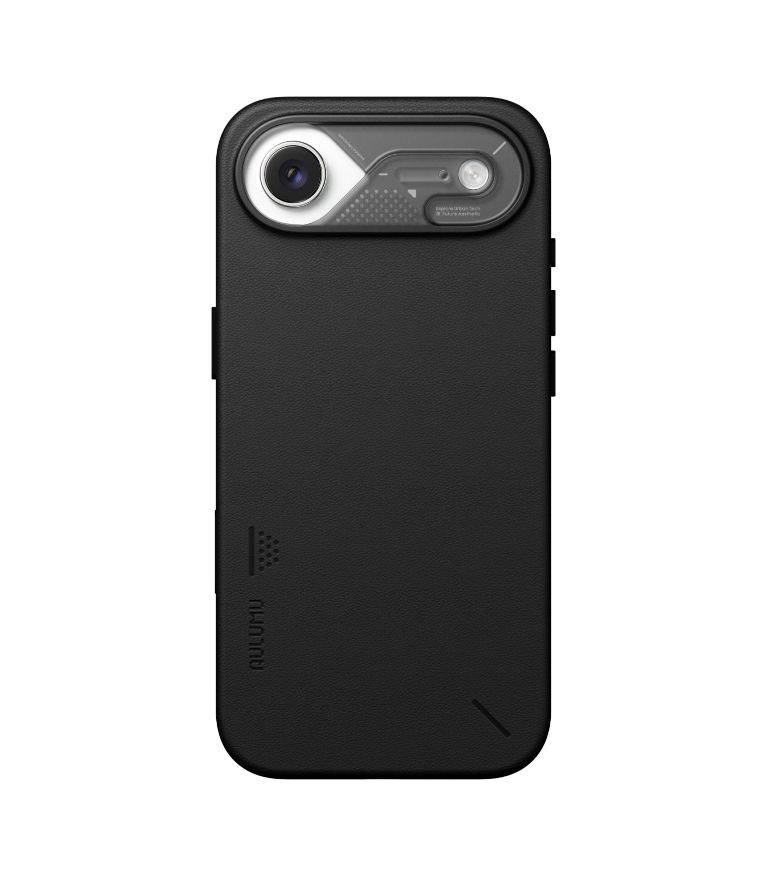 Aulumu A17 Vegan Leather iPhone Air Case | Camera Control | Luxury Comfort | Compatible with MagSafe | Complete Wrap-Around - Black