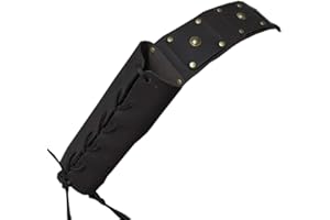 SHAKVEN Medieval Renaissance Double Sword Holster, PU Leather Shoulder Back Belt Sword Frog Scabbard Holder Adjustable Strap, Costume Cosplay Prop Black Brown