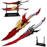 Anime Kamish’s Wrath Dual Daggers Sword 2pc Sword with Display Stand, Full Metal Replica Display Prop, Stainless Steel Blade, Anime Collectible Cosplay Gift for Men