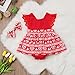 Christmas Toddler Newborn Kids Baby Girls Dress Clothes Romper Playsuit + Headband Outfits (6-12 Months, Red-Baby Romper)