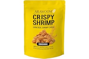 ARAWOOM - 100% Real Black Tiger Shrimp Haed Crisps, Original Pack [16oz, Pack of 1], Crispy Seafood Snack, High-Protein Crunch, Crunchy On-the-Go Treat