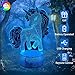 Flow.month Unicorn Toy for Girls Birthday Xmas Gift, Novelty 3D Illusion Night Light, 16 Colors Changing Remote Control LED Kids Room Decor Lighting, dimmable Bedside Desk Lamp Nightlights