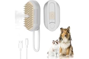 4 in 1 Cat Steam Brush for Shedding，Rechargeable Steam Pet Brush With Rotating Handle for Massaging, Self-Cleaning, and Pet H