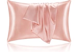BEDELITE Satin Pillowcase for Hair and Skin, Super Soft and Cooling Similar to Silk Pillow Cases 2 Pack with Envelope Closure, Gift for Women Men(20"x26" Standard Size, Coral)