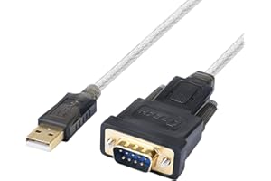 DTECH 6 Feet Serial Cable USB to DB9 RS232 Port Adapter Supports Windows 11 10 8 7 Mac