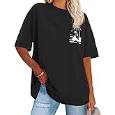 Womens Oversized Tshirt Graphic Tees Crew Neck Summer Short Sleeve Loose Fit Tops