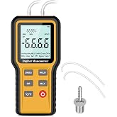 Manometer, Professional Air Pressure Meter, Dual-Port HVAC | Digital Manometer, Gas Pressure Tester, 12 Selectable Units Differential Pressure Gauge, (Included Battery)
