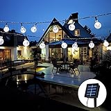 Solar Globe String Light, CMYK 20ft 30 LEDs Waterproof Crystal Balls Outdoor Fairy Lights, Starry Lights for Home, Party, Wedding, Yard, Garden (Cool White)