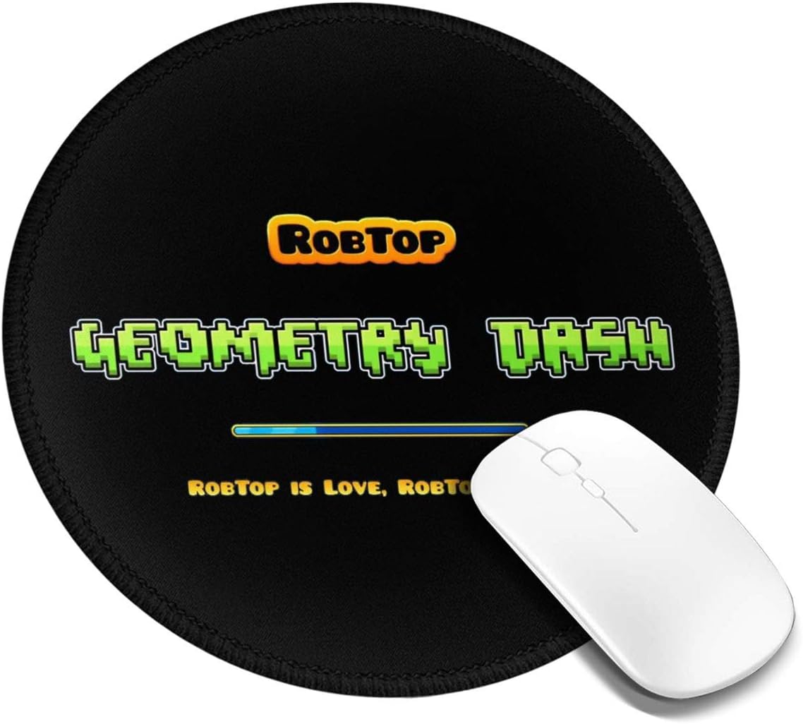 Zhangyanq Geo-met-ry Da-sh Rubber Round Mouse Pad 7.9x7.9 Inches Non Slip Perfect for Working and Gaming