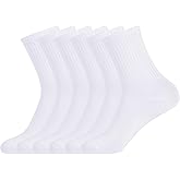 HOVEOX 6 Pairs Women Calf Socks Women Crew Socks Lightweight Thin Sock