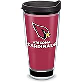 Tervis 1325564 NFL Arizona Cardinals - Touchdown Insulated Tumbler with Wrap and Black Travel Lid, 24 oz - Tritan, Clear