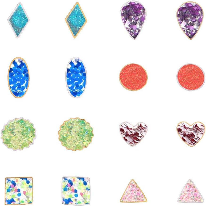 PH PandaHall 160 pcs 8 Shapes Open Bezel Pendants Charm Resin Bezel Pendants Golden and Silver Blank Frame Hollow Pendant for UV Resin Crafts DIY Earring Bracelet Necklace Jewellery - Image 5
