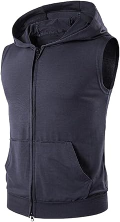full zip sleeveless hoodie