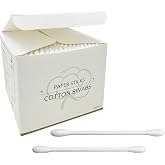 Cotton Swabs with Paper Sticks 1000ct,Double Tipped Natural Cotton Buds
