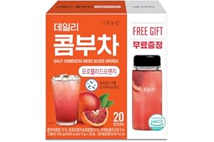 KAYFOOD Daily Kombucha Powder Tea 5g x 20 sticks (100g/3.52oz) with Bottle Sugar Free Diet Tea (Moro Blood Orange Bottle Set)