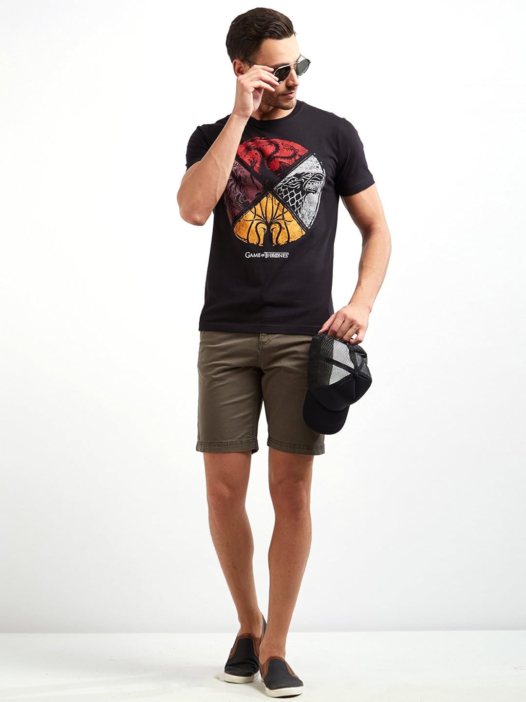 game of thrones redwolf sigil shield hbo licensed half sleeve cotton t-shirt