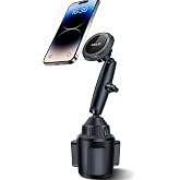 EXELIQ Magnetic Cup Holder Phone Cradle for Magsafe, Flexible Tri-Pivot Arm | Powerful N54 Magnet Cup Phone Holder for Car Tesla Truck SUV, Compatible with iPhone 18 17 16 15 14 13 12 Samsung Not Charger