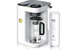 Bluevua RO100ROPOT-Lite(UV) Reverse Osmosis System Countertop Water Filter, 7-Stage Purification with UV and Remineralization, TDS & Filter Life Monitoring, Portable Water Purifier, White