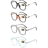 YQJYWZTF 4 Pack oversized Reading Glasses Blue Light Blocking for Women Men Computer Readers Fashion Eyeglasses