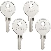 CH751 RV Keys,4 PCS CH751 Keys Replacement for RV Compartments Campers Storage Cabinets Door Lock T-Handles Pickup Shells