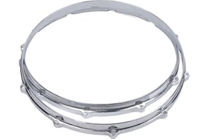 FABATER 14 Inch 10 Lug Batter Hoop, 2-Piece 14 Inch 10 Hole Alloy Drum Hoop Set for Performance, Sound Improvement Decorative Drum Hoop for Percussion