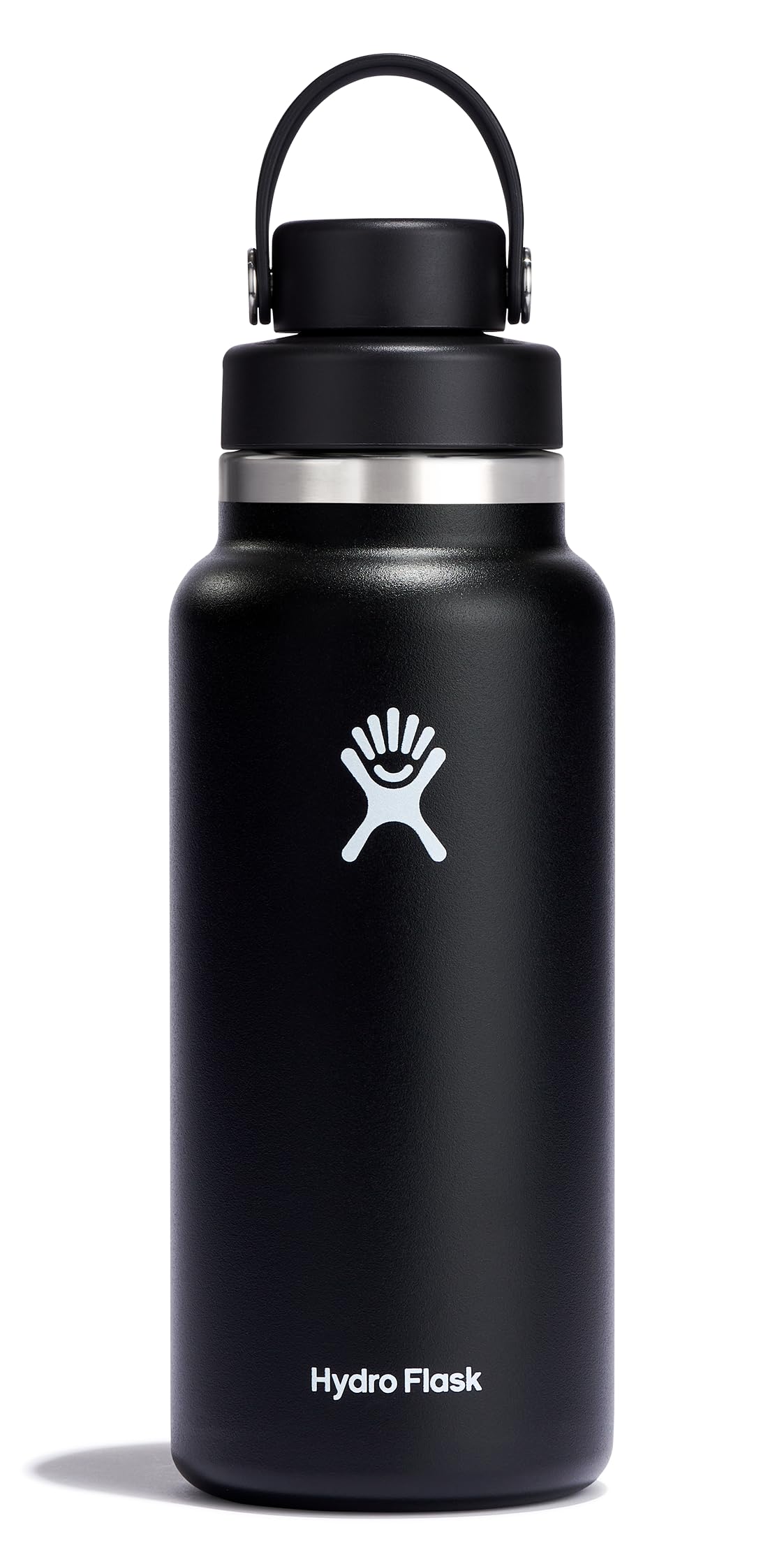 Hydro Flask Water Bottle - Insulated Stainless Steel - Wide Mouth Chug Lid, Non Spill, Leakproof in 32 Oz Black Image