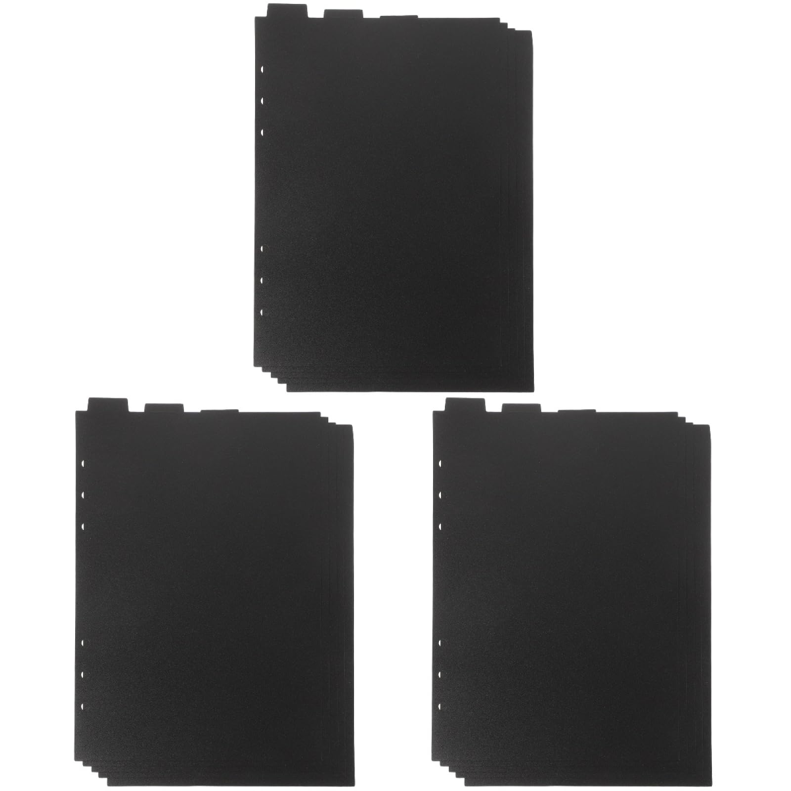 a5 Binder Dividers with 6 Holes and Top Tabs, Black Pp Plastic Notebook Dividers for Ring Binders, Detachable Partition for Notes, Documents, and Diaries