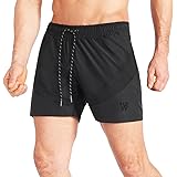ZENWILL Men's 5 Inch Fitted Running Workout Shorts,V-Mesh Lightweight Quick-Dry Gym Athletic Shorts Zip Pockets