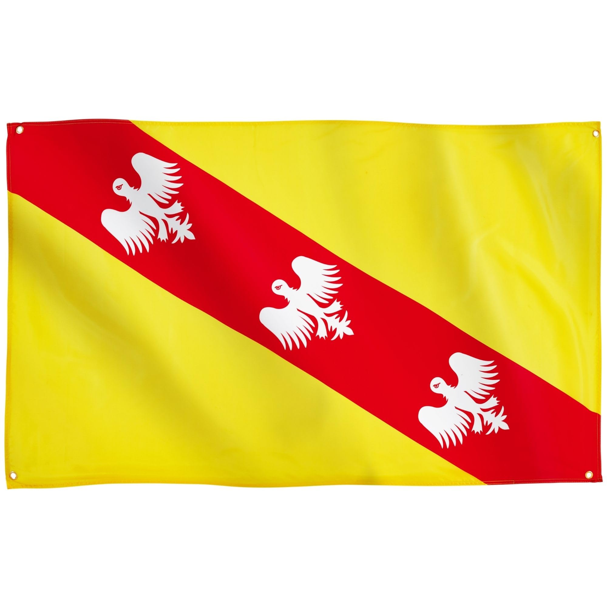 Runesol Lorraine Flag, 91x152cm, 3ft x 5ft, 4 Grommets, Eyelet In Every Corner, Premium Flags, Alsace-Lorraine, Inside, Outside, Vivid Colours