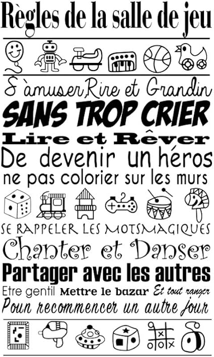 Vosarea Citations De Mur Dictons Muraux Regles Du Jeu Francais Stickers Muraux Affiche Decoration Murale Papier Peint Amazon Fr Bricolage