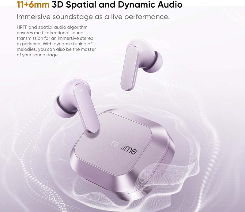 Buds Air 8 Auriculares Bluetooth, 55dB ANC Adaptativo y 58h Autonomía, Auriculares Inalámbricos con 11+6 Mm Controlador, Ear-by AI Asistente y AI Traductor, Audio Hi-Res LHDC 5.0, IP55, Gris